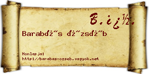 Barabás Özséb névjegykártya
